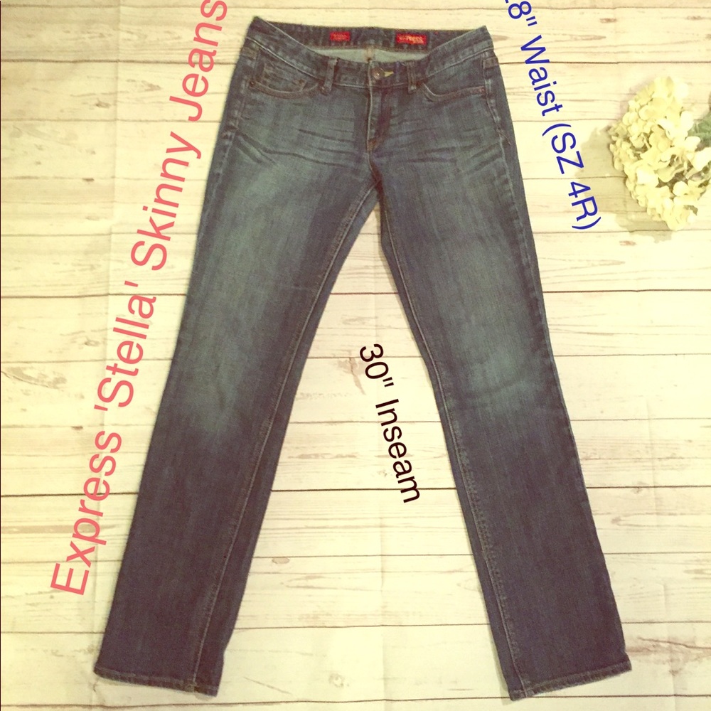 Express 'Stella' Medium Wash Skinny Jeans SZ 4R